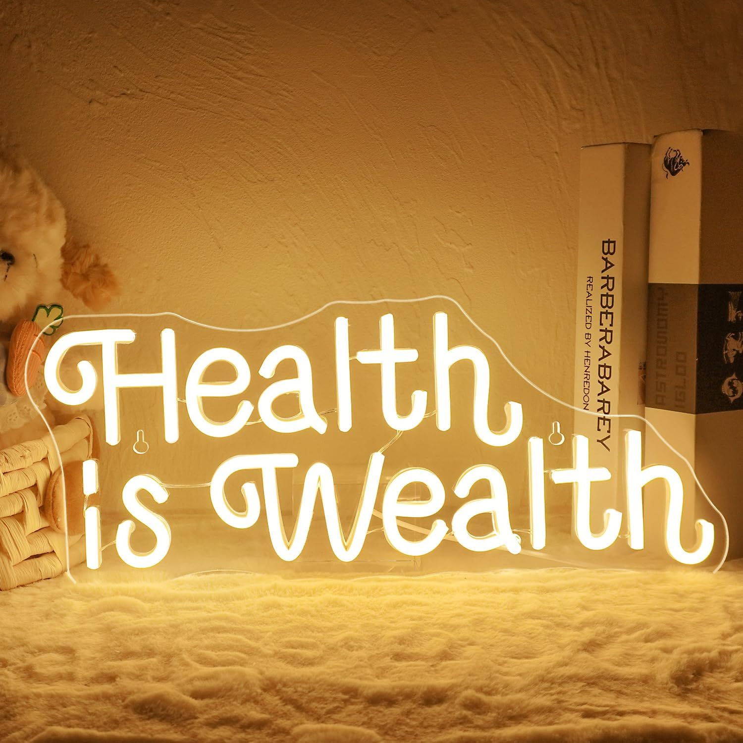 Health Wellness Yoga - Kesehatan adalah Kekayaan Lampu Neon LED