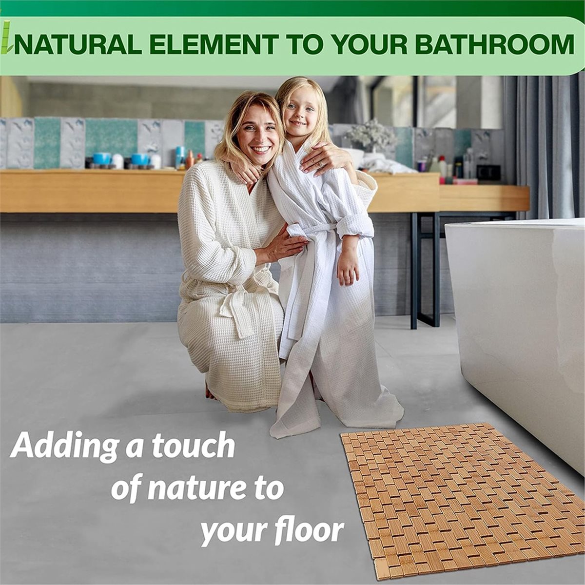 Bamboo Bath Mat - NOCM Bamboo Bath Mat - Keset