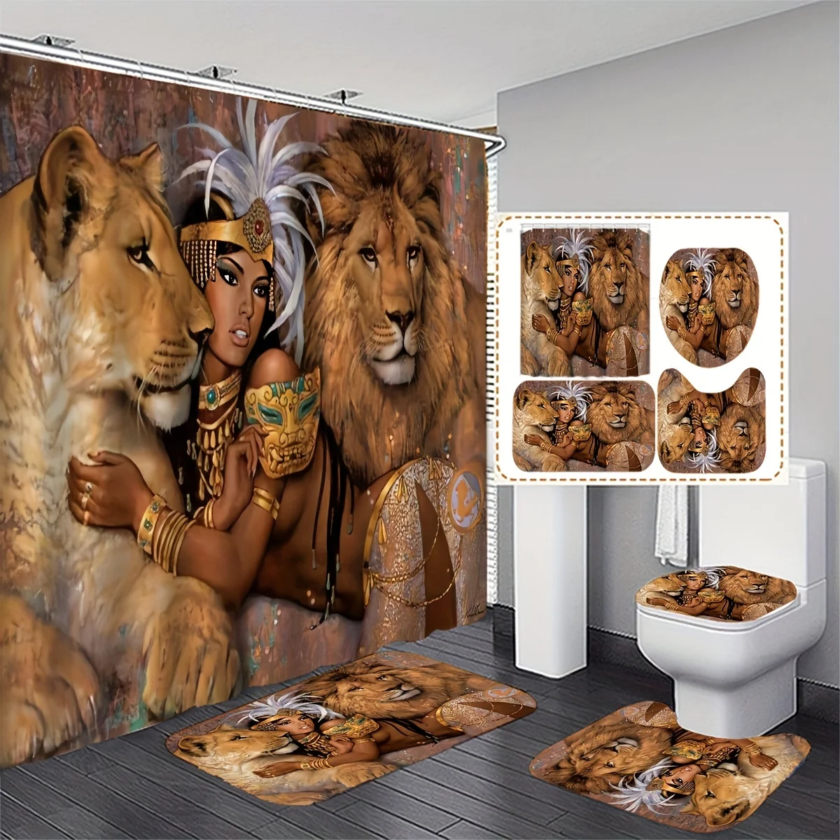 Bamboo Bath Mat - Set Kamar Mandi Regal Royal Lion