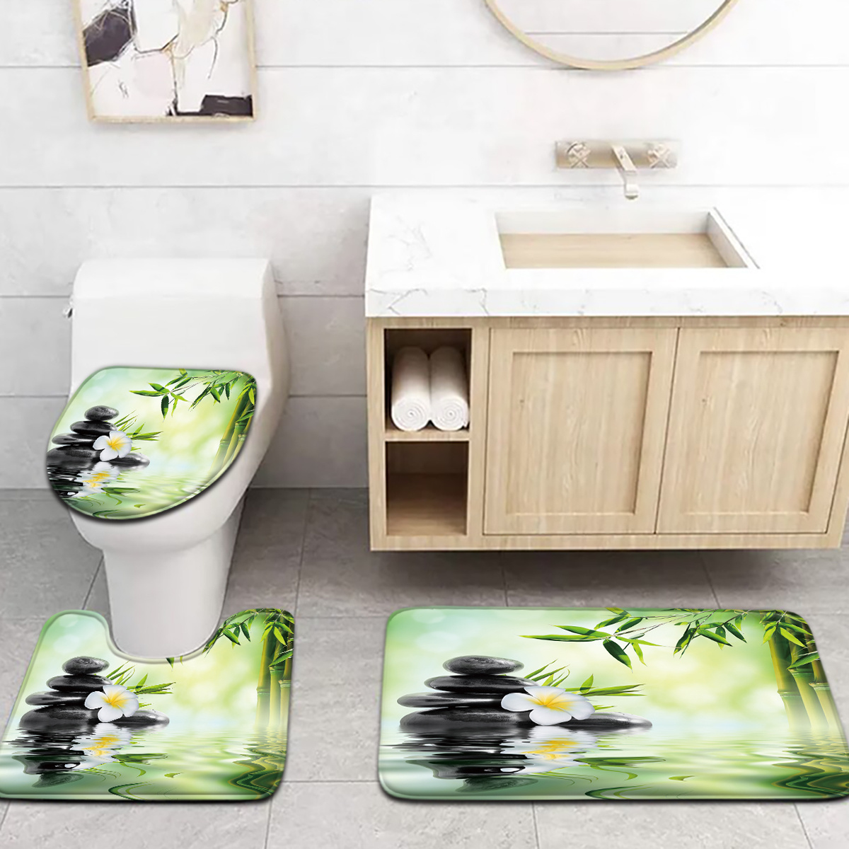 Set Tempat Duduk Toilet dan Ke - Bamboo Bath Mat ulasan dan harga