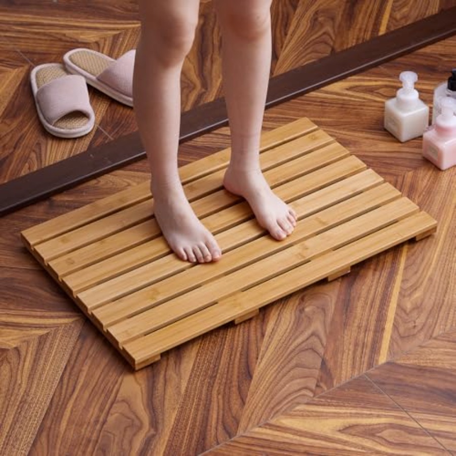 Keset Mandi Bambu untuk Shower - Bamboo Bath Mat ulasan dan harga