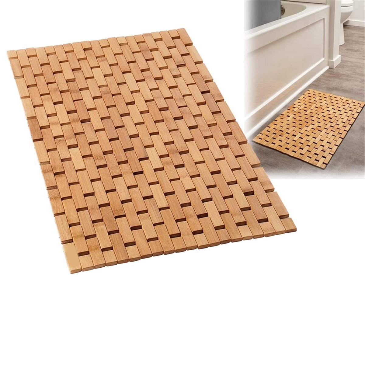 NOCM Bamboo Bath Mat - Keset M - Bamboo Bath Mat ulasan dan harga
