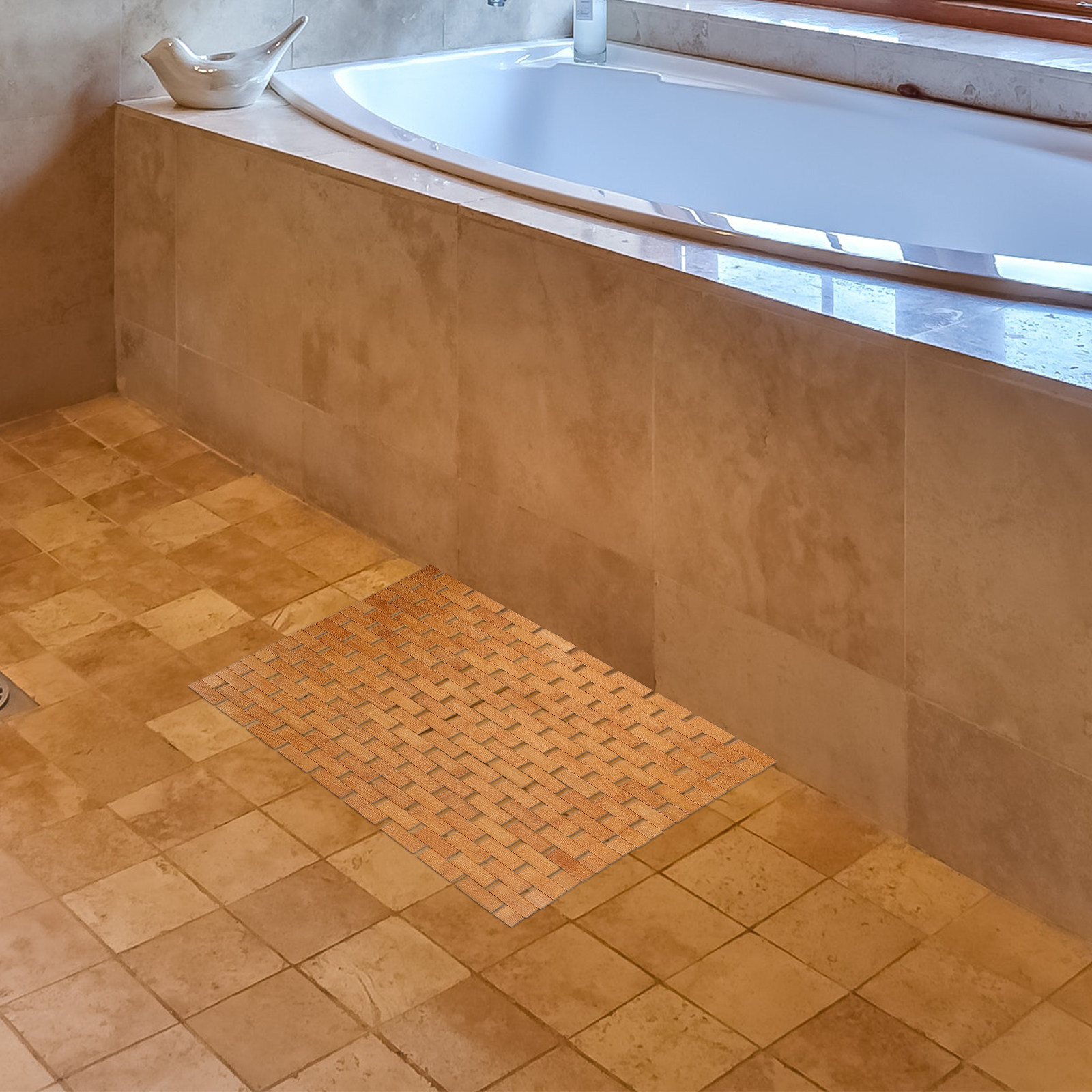 Keset Kamar Mandi Bambu Perseg - Bamboo Bath Mat ulasan dan harga