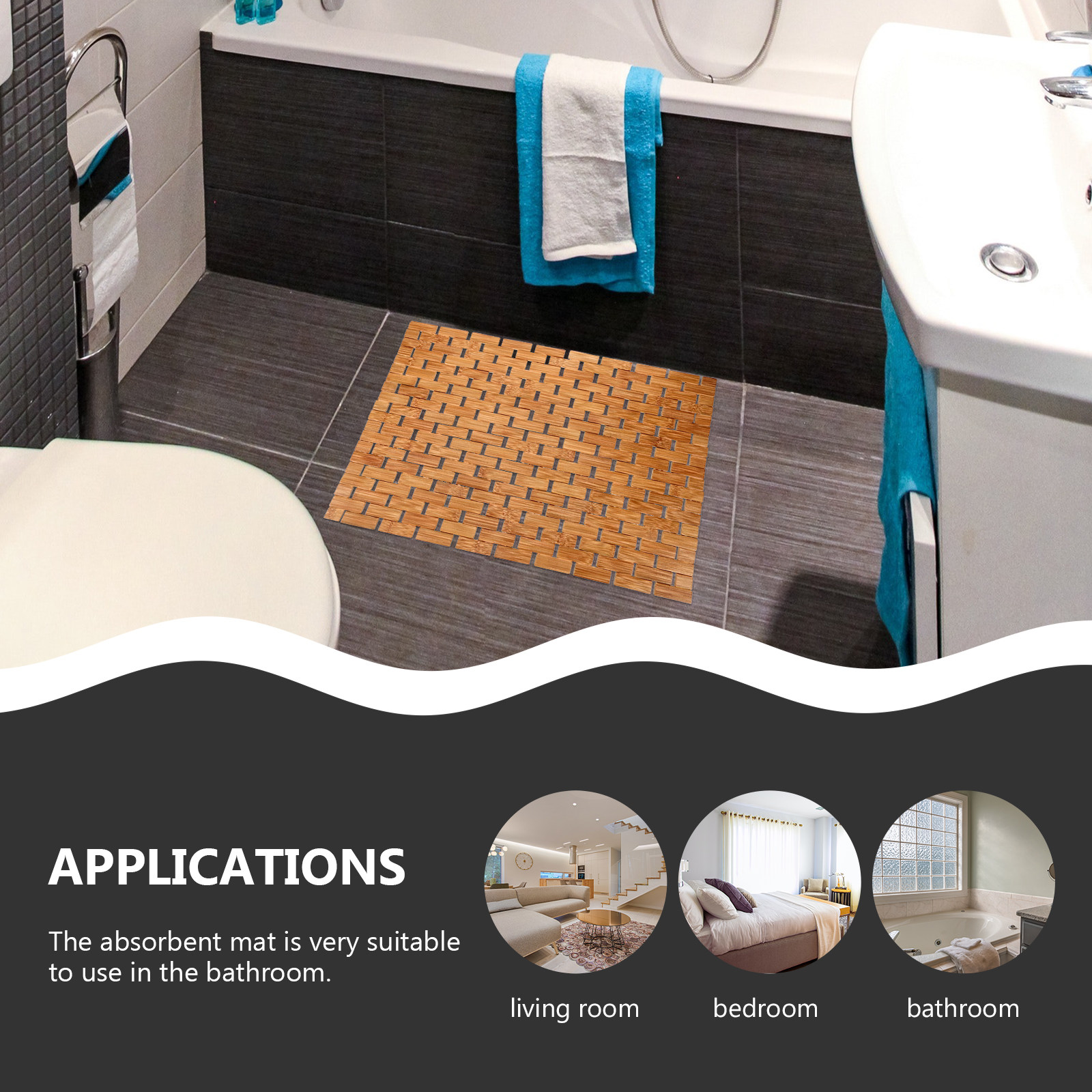 Keset Kamar Mandi Bambu Perseg - Bamboo Bath Mat ulasan dan harga